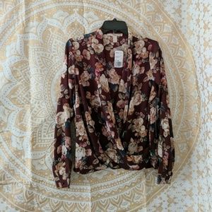 NWT F21 floral print surplice top LOWEST PRICE